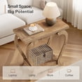 thumbnail image 5 of Tribesigns End Table, Narrow Wood Side Table with Storage Shelves, 2-Tier Bedside Accent Furniture for Living Room, 5 of 7