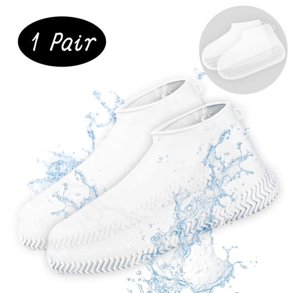 Waterproof Shoe Covers Rain Shoe Covers Reusable Silicone Non Slip Shoe Covers for Women and Men Outdoor Shoe Protectors Overshoes Rain Galoshes (L)