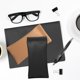 thumbnail image 2 of 2 fundas para gafas de sol con cierre a presión, estuches de cuero para guardar gafas, 2 of 5