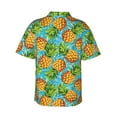 thumbnail image 3 of Uemuo Pineapple Printed Regular Fit Short Sleeve Casual Hawaiian Shirt for Men,Aloha shirt,Tropical shirt,Floral print shirt,Vacation Beach shirt-X-Large, 3 of 9