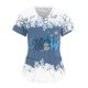 thumbnail image 1 of Uniforme de Enfermería de Navidad para mujer, blusa de trabajo, camiseta de manga corta con cuello en V, ropa de enfermería, Tops de túnica para enfermeras, 1 of 5