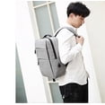 thumbnail image 4 of ZHAOCHENG Mochila para portátil de viaje de negocios, mochila impermeable, con puerto de carga USB, gran capacidad, múltiples ventanas, color: gris claro, 4 of 5
