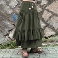 thumbnail image 2 of Swing Midi Falda Fruncida Maxi Falda Damas Falda Larga Estilo Boho Traje de Vacaciones Hugtrwg Para estrenar, 2 of 7
