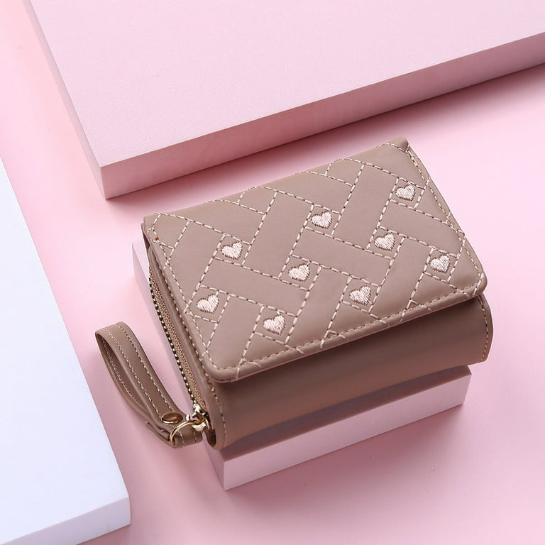 CoCopeaunts Wallets For Women Kawaii Cute Wallet Luxury Designer Lady Wallet  Pink Purse Womens Wallet Small Women Leather Wallet Coin Purse 