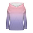 thumbnail image 6 of FNFHFY Hoodies for Women Color Block Hooded Sweatshirt Cozy Knit Sweater Pullovers Loose Drop Shoulder Hoodie, 6 of 7