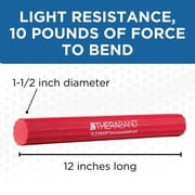 THERABAND FlexBar Resistance Bar, Light, Red Flex Therapy Bar for Physical Therapy, Wrist & Forearm Exercise Equipment, Non Slip Grip, Compact Design