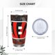 thumbnail image 4 of Taza térmica duradera de acero inoxidable 304 con tapa y pajita con temática del equipo de fútbol de Bengals Taza térmica de acero inoxidable de 20 oz Taza para automóvil Adecuada para bebidas frías, 4 of 8
