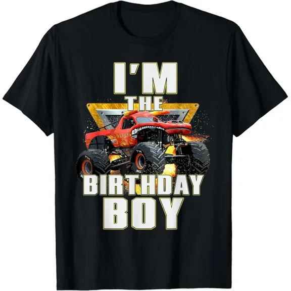 I'M The Birthday Boy Monster Truck Birthday Party T-Shirt Unisex S-5XL Hot Trending Shirt, Vintage Birthday Gift