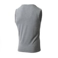 thumbnail image 7 of FRSASU Men's Muscle T-Shirts Stretch Short Sleeve V Neck Bodybuilding Workout Tee Shirts Ribbed Knit Shirt Gray, 7 of 7
