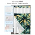 thumbnail image 2 of No Hook Cloth Fabric Shower Curtain with Snap in Liner, Summer Trees Waterproof Shower Curtains Set with See Through Top Window, Farmhouse Botanical Palm Forest Plants Bath Curtains Shower 54"x78", 2 of 6