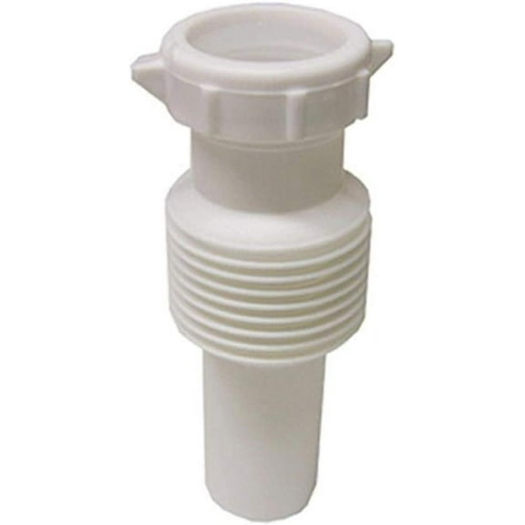 Lasco Fittings Plastic Tubular Extension with Nut and Washer - Expandable - 1.5", White