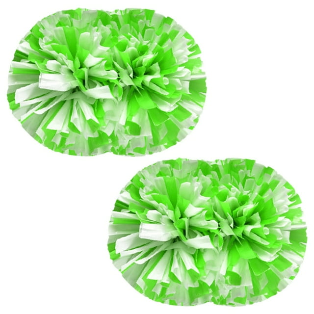 2 Pack pom poms Cheerleading with Baton Handle Plastic Ring Cheer Poms