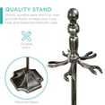 thumbnail image 3 of Best Choice Products 5-Piece Fireplace and Firepit Iron Tool Set w/ Tongs, Poker, Broom, Shovel, Stand - Pewter, 3 of 7