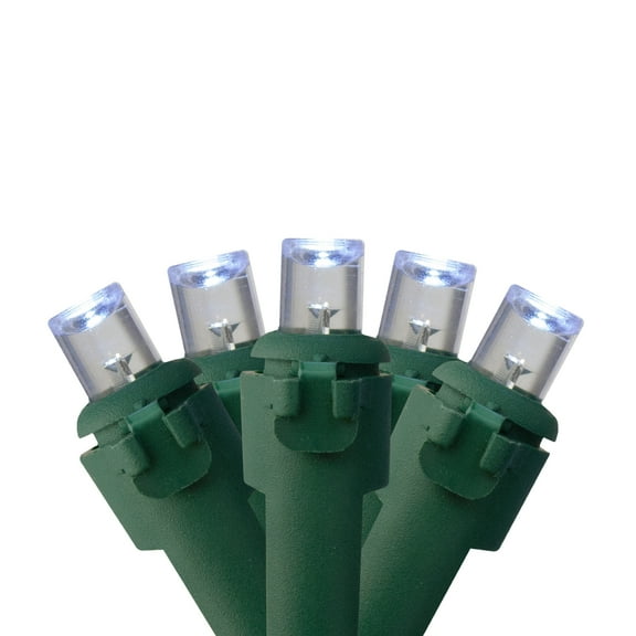 Northlight LED Wide Angle Christmas Lights - Pure White - 23.5' Green Wire - 50ct