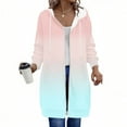 thumbnail image 2 of Olyvenn Long Hoodies for Women Zip Up Double Zipper Fleece Jacket Gradient Tunic Sweatshirts Fall Winter Fashion Clothes 2025 Pink M, 2 of 6