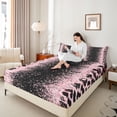 thumbnail image 4 of Homewish Leopard Print 4-Piece Full Size Sheets For Children Teens Female Girls,Bling Glitter Bed Sheets,Dreamy Princess Lightweight Sheet Sets,Super Cozy Room Decor, 4 of 7