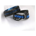 thumbnail image 5 of Matching Rings Couple Ring Black Gold Plated 1CT Blue CZ Women Wedding Ring Set Male Ring, 5 of 7