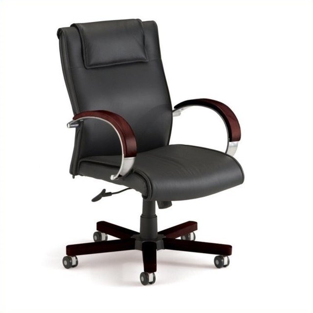 OFM Apex Mid Back Executive Leather Office Chair in Mahogany