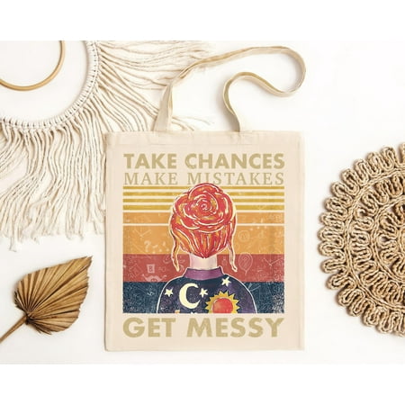vintage Take Chances Make Mistakes Get Messy Tote Bag  Miss Frizzle Bag  Magic School Bus Bag  Messy Teacher Bag  Back To School Gift-TH22839