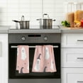 thumbnail image 4 of Yayeee 2 Pack Hand Towels for Bathroom 100% Cotton 16" x 28" Soft Absorbent Kitchen Towel, Pink Cartoon Halloween, 4 of 7