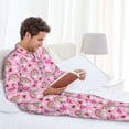 thumbnail image 6 of Naloa Cute Flamingo Men’s Pajamas Set - Long Sleeve Button Down Sleep Shirt and Pajama Bottoms Sleepwear Set-X-Large, 6 of 7