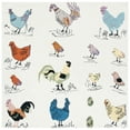 thumbnail image 6 of SAFAVIEH Novelty Gracelyn Roosters and Chicks Wool Area Rug, Ivory/Blue, 5' x 8', 6 of 10