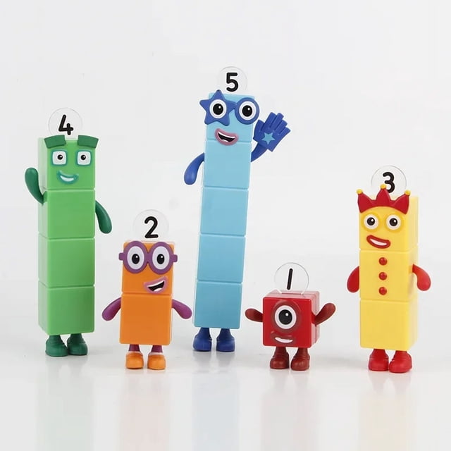 YE 5pcs/set Numberblocks Action Figure Model Toys Action Figures PVC Statue Collection Model Room Decoration Birthday Cake Decor