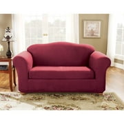 Sure Fit Stretch Suede Bench Cushion Two Piece Loveseat Slipcover