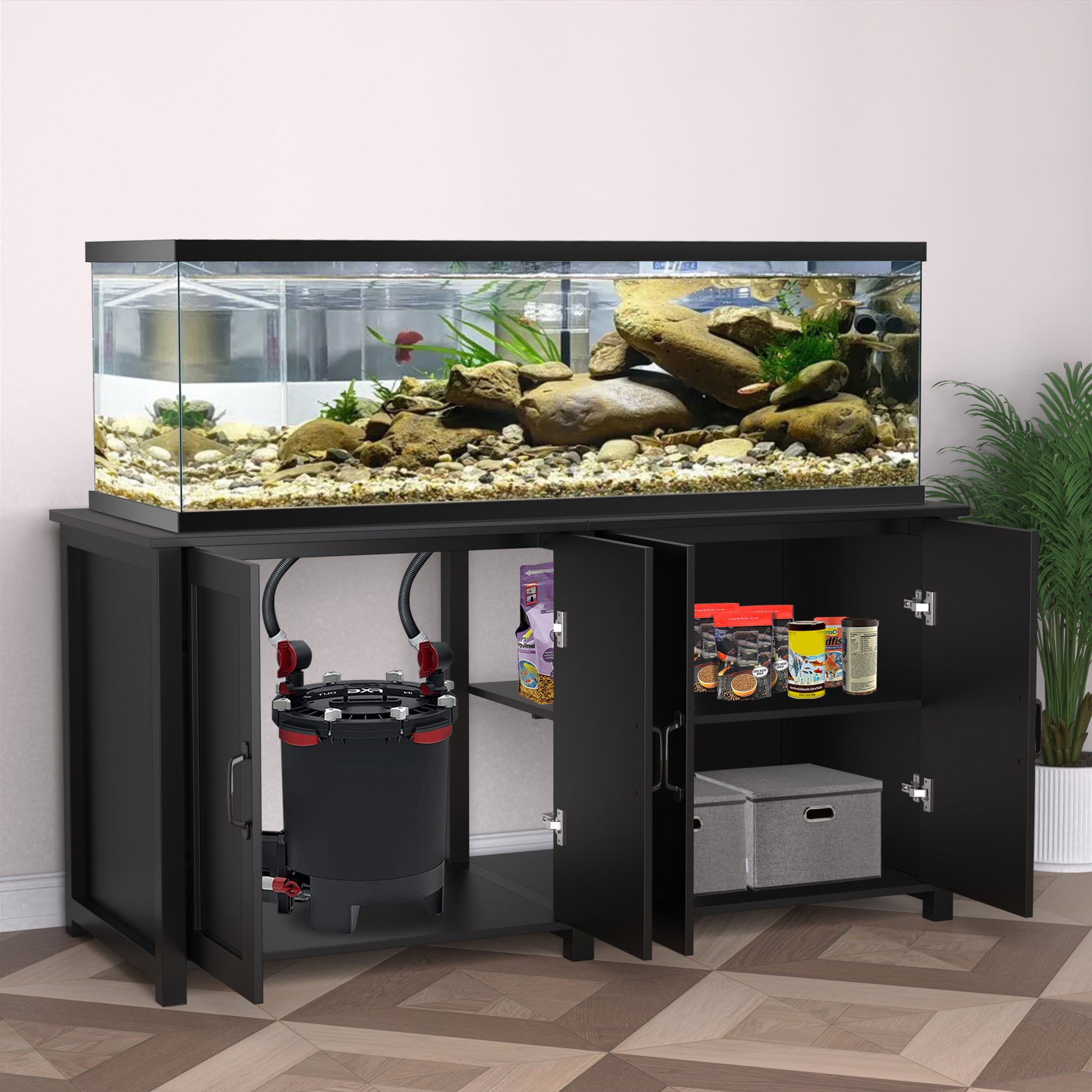 100 150 Gallon Fish Tank Stand Heavy Duty Metal Aquarium Cabinet Black 60 24 Tabletop Stand Only Walmart Business Supplies