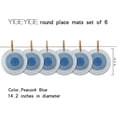 thumbnail image 2 of Juego de Mesa de Comedor YONGSHENG 6 Manteles Individuales Redondos Azul Pavo Real, 2 of 5