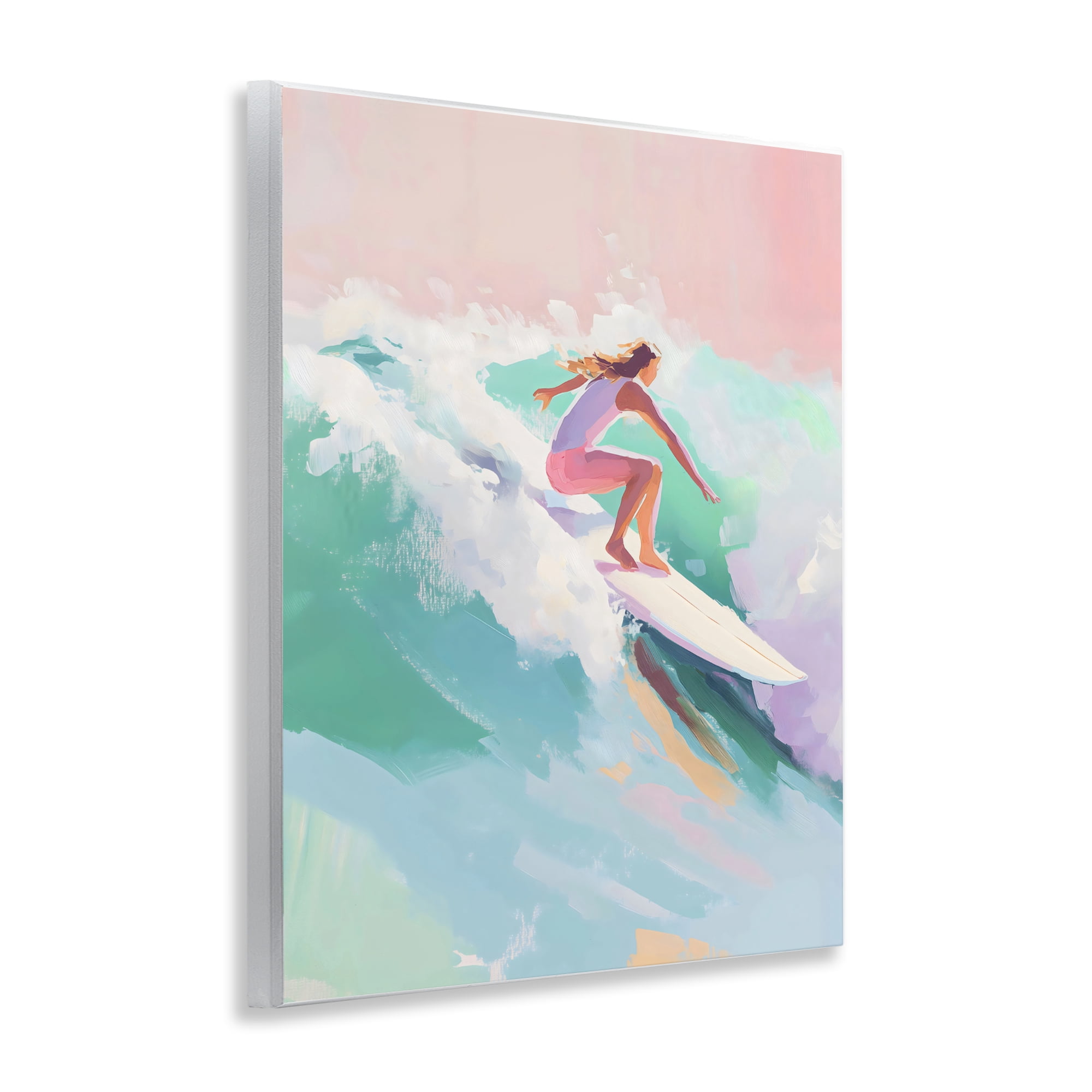 Stupell Industries Surfer Girl Riding Waves Wall Plaque Art, design by The Prints Vibe