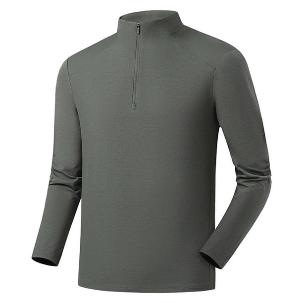 Ceisia Men's Slim Stand-Collar Half-Zip Sport Long-Sleeve Top Multi-Solid Gift