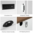 thumbnail image 5 of Homfa Coffee Bar Cabinet with Hutch, 47.2" W Kitchen Buffet Sideboard Cabinet with 3 Drawers & USB Power Station, White, 5 of 7