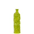thumbnail image 1 of Cylindrical Shape Ceramic Vase With Wrinkled Sides, Medium, Green, 1 of 1