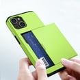thumbnail image 5 of for iPhone 15 Plus Wallet Case with Sliding Door Hidden Pocket Credit Card Holder Dual Layer Heavy Duty Shockproof Hard PC Hybrid TPU Phone Flip Protective Cover for iPhone 15 Plus, Green, 5 of 8