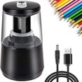 thumbnail image 1 of Sacapuntas Eléctricos, Aula Sacapuntas, Autostop 6-8mm Sacapuntas, Sacapuntas Eléctricos, Sacapuntas de Lápiz, USB o con Batería (Negro), 1 of 5