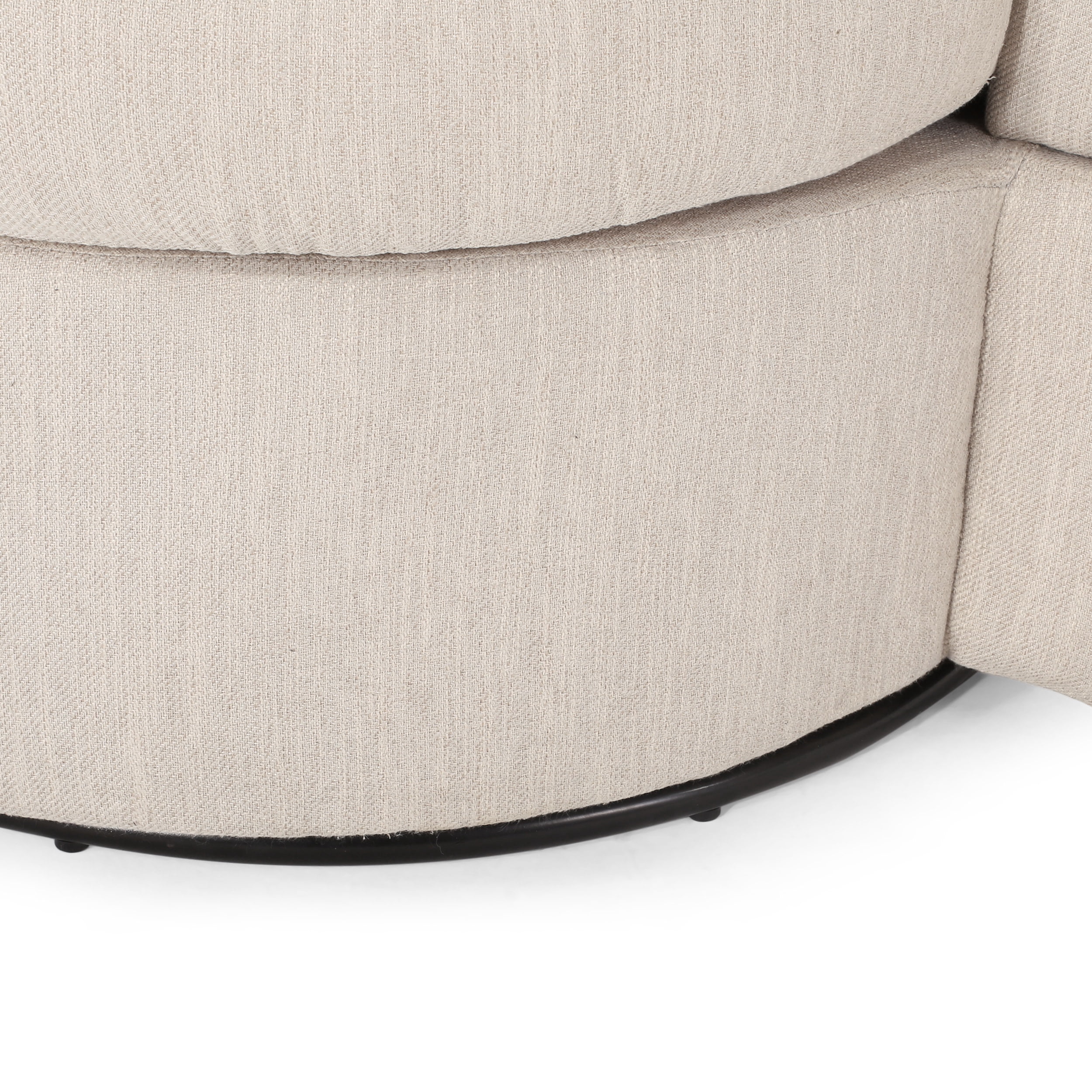 Noble House Candler Upholstered Swivel Club Chair, Beige and Black