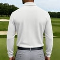 thumbnail image 5 of CCRFTGI Men' s Long Sleeve Polo Shirts Classic Soft Casual Collared Golf Shirt White 2XL, 5 of 6