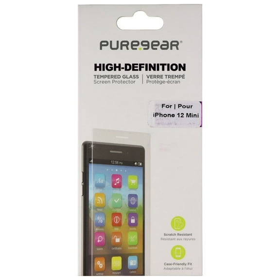 PureGear HD Clear Tempered Glass Screen Protector for iPhone 12 Mini
