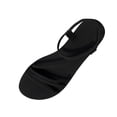 thumbnail image 2 of Xdegoge Summer Shoes for Women Open Toe Flat Sandals Asymmetrical Strappy Design Elastic Slingback Casual Beach Vacation Footwear, 2 of 8