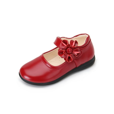 

Gomelly Kids Flats Round Toe Mary Jane Soft Sole Princess Shoe Lightweight Performance Shoes Girl s Girls Loafer Flat Red 8C