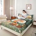 thumbnail image 2 of Manfei Cute RV Car Fitted Sheet Queen 3-Piece,Happy Camping Bedding,Green White,1 Fitted Sheet and 2 Pillowcases, 2 of 6