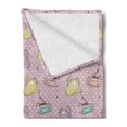 thumbnail image 2 of Tea Party Soft Flannel Fleece Throw Blanket, Polka Dots Background with Teapots Teacups Retro Cartoon Style, Cozy Plush for Indoor and Outdoor Use, 50" x 60", Pale Green Turquoise, by Ambesonne, 2 of 5