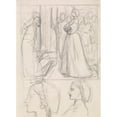 thumbnail image 3 of Sir John Everett Millais 18x24 Black Modern Framed Museum Art Print Titled - Christina Rossetti's Maude Clare - Figure and Head Studies (1859), 3 of 5