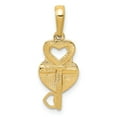 thumbnail image 4 of 14k Yellow Gold Polished Moveable Heart Key and Lock Charm Pendant, 4 of 5