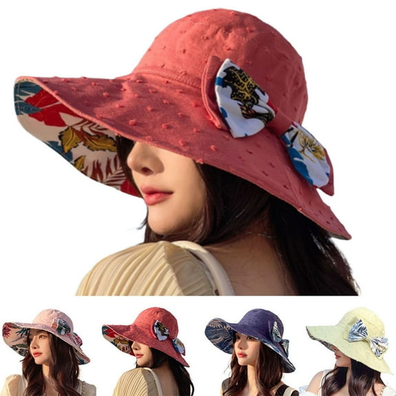 SPRING PARK Womens Wide Brim Foldable Sun Hats UPF50 UV Beach Hat Summer Bucket Cap for Travel for Summer