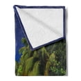 thumbnail image 2 of Tropical Soft Flannel Fleece Blanket, Sandy Beach Coast with Exotic Trees Maldives Paradise Surreal Scenery, Cozy Plush for Indoor and Outdoor Use, 70" x 90", Lime Green Blue Cream, by Ambesonne, 2 of 5
