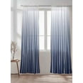 thumbnail image 2 of Sheer Curtains 96 inches Long, Navy Blue Wave Lines Gradient Minimalist Abstract Texture Light Filtering Sheer Window Curtains Rod Pocket Voile Drapes for Bedroom Living Room, 52"W x 96"L 2 Panels, 2 of 7