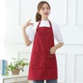 thumbnail image 2 of Cocina Delantal Canvas Funda protectora impermeable Simple Casas Casas Delantales Trabajar Ropa de trabajo con bolsillo para restaurante Cafetería Rojo Advancent HA011665-02, 2 of 7