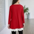 thumbnail image 3 of Girls Long Sleeve Tunic Tops, Travel Casual Solid Color Soft Lace Splicing Pullover Shirts Loose Long Blouses T-Shirt Tee, 3 of 7